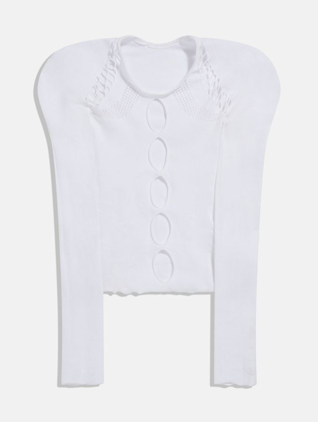 NiiHai White Shapewear Stretch Top & Sleeves #4