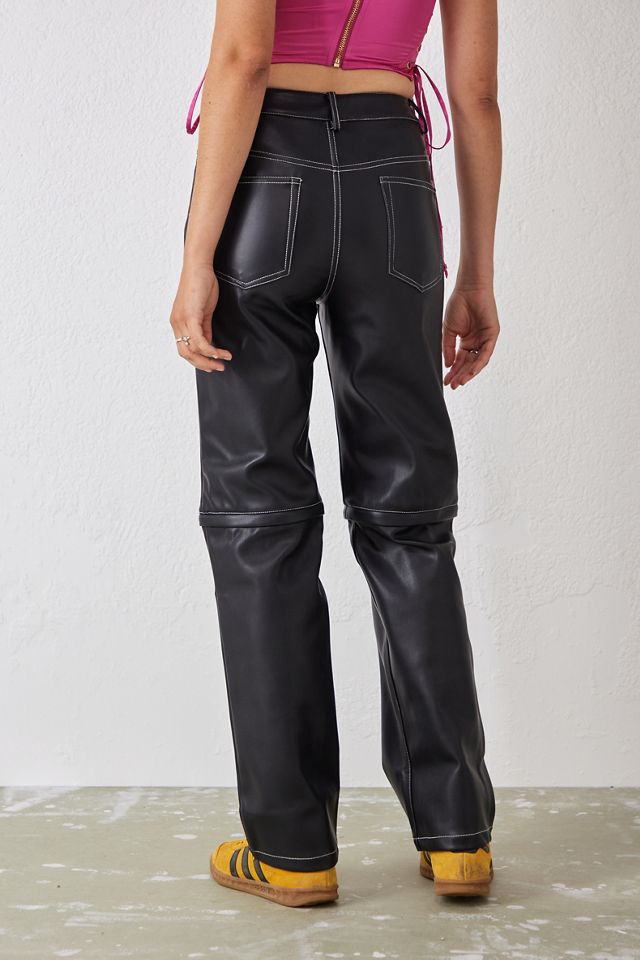 NiiHai Detach Faux-Leather Trousers #3