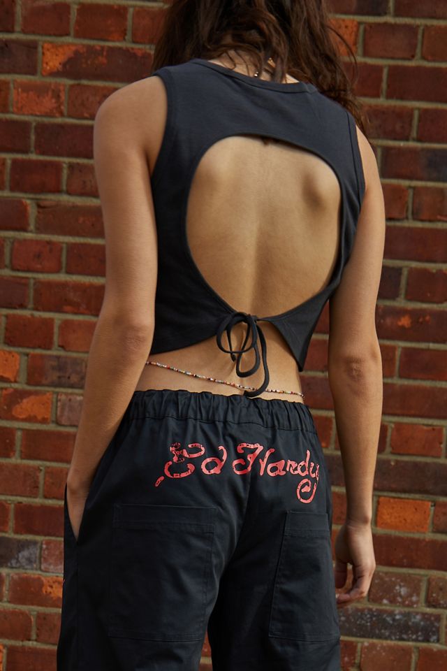 Ed Hardy UO Exclusive Cross & Heart Backless Tank Top | Urban