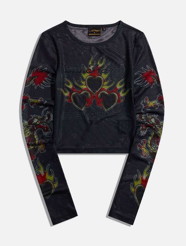 Ed Hardy - Haut à manches longues en maille noir, exclusivité UO #4