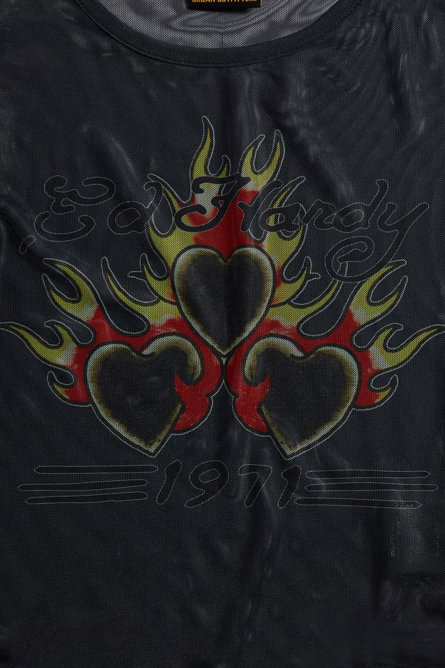 Ed Hardy - Haut à manches longues en maille noir, exclusivité UO #6