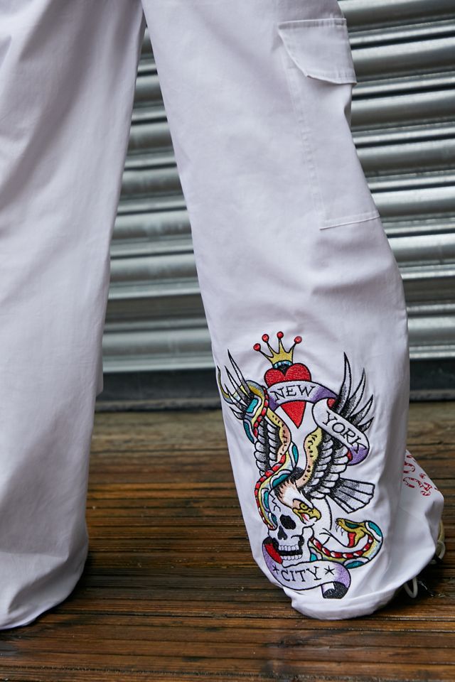 Ed Hardy UO Exclusive Pantaloni Cargo Bianchi #4