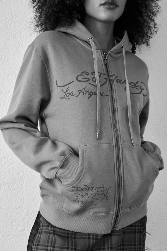 Ed Hardy – Reißverschluss-Hoodie mit Koi-Motiv #1