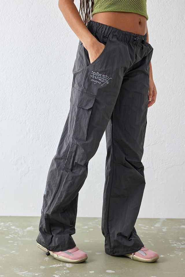 Ed Hardy Pantaloni cargo in nylon drago grigio #1