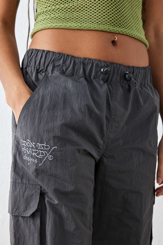 Ed Hardy Pantaloni cargo in nylon drago grigio #2
