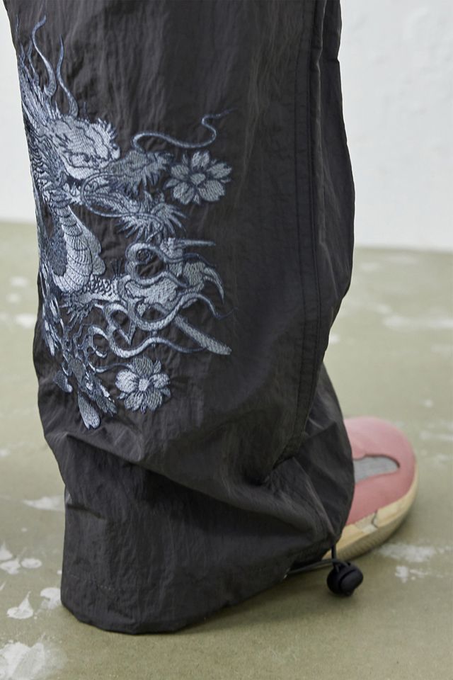 Ed Hardy Pantaloni cargo in nylon drago grigio #4