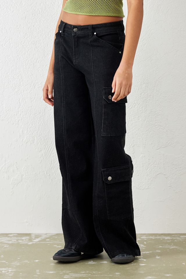 Pantalon Cargo Baggy Ed Hardy X Urban Outfitters - Taille L - Broderie Dragon - Y2K