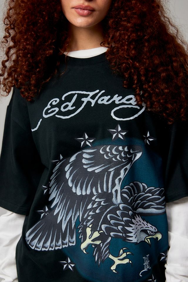T-shirt superposé Ed Hardy Eagle In The Stars #1