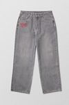 Ed Hardy UO Exclusive Grey Oversized Embroidered Jeans