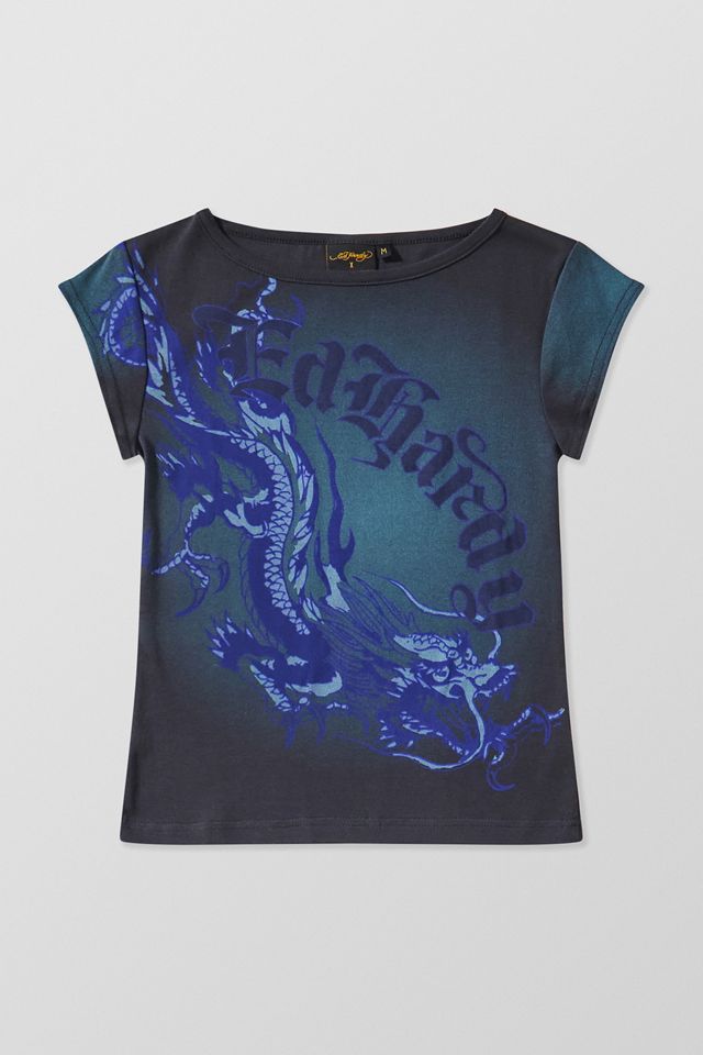 Ed Hardy Camiseta Exclusiva UO con Cuello Slash y Dragón Azul #6