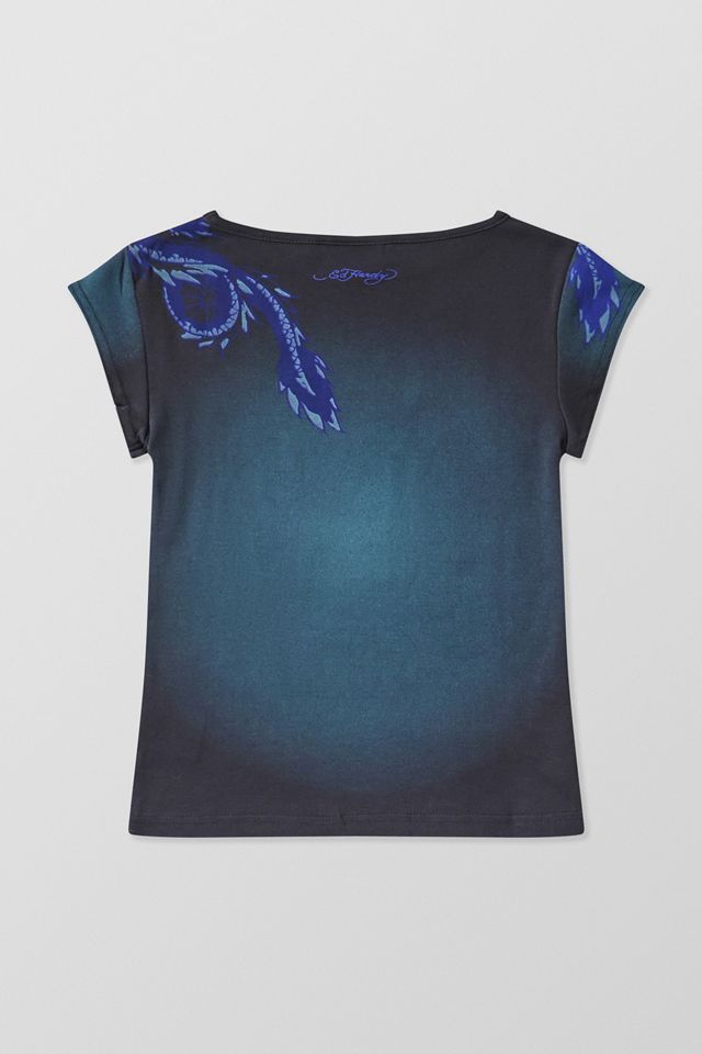 Ed Hardy Camiseta Exclusiva UO con Cuello Slash y Dragón Azul #7