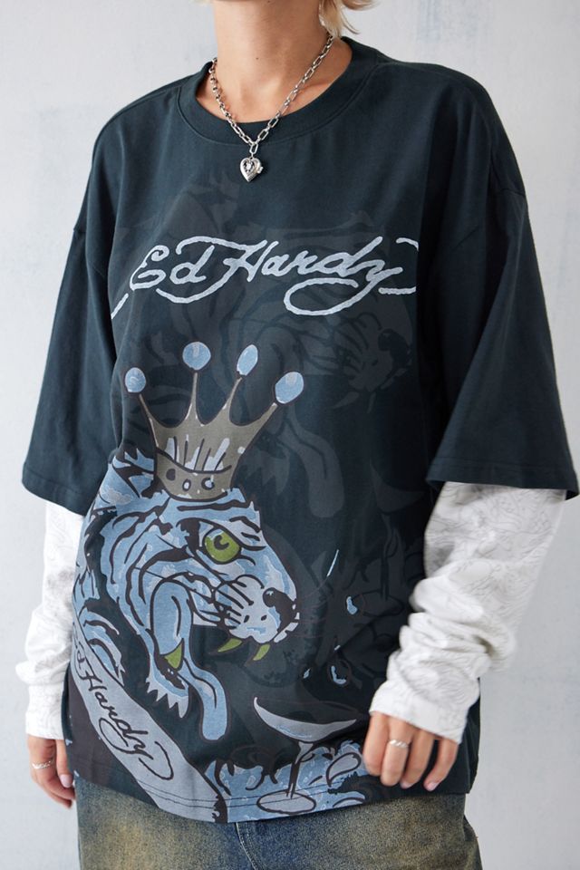 Ed Hardy - T-shirt de skate double épaisseur à manches longues, une exclusivité UO #2