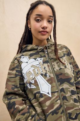 Sweat à capuche Ed Hardy UO Exclusive Camo Cross