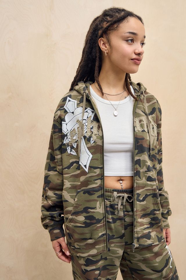 Sweat à capuche Ed Hardy UO Exclusive Camo Cross #2