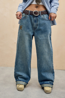 Jeans brodés UO Exclusive Tobacco en taille: Small - Ed Hardy - Modalova