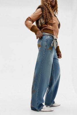 Ed Hardy UO Exclusive Tobacco Embroidered Jeans