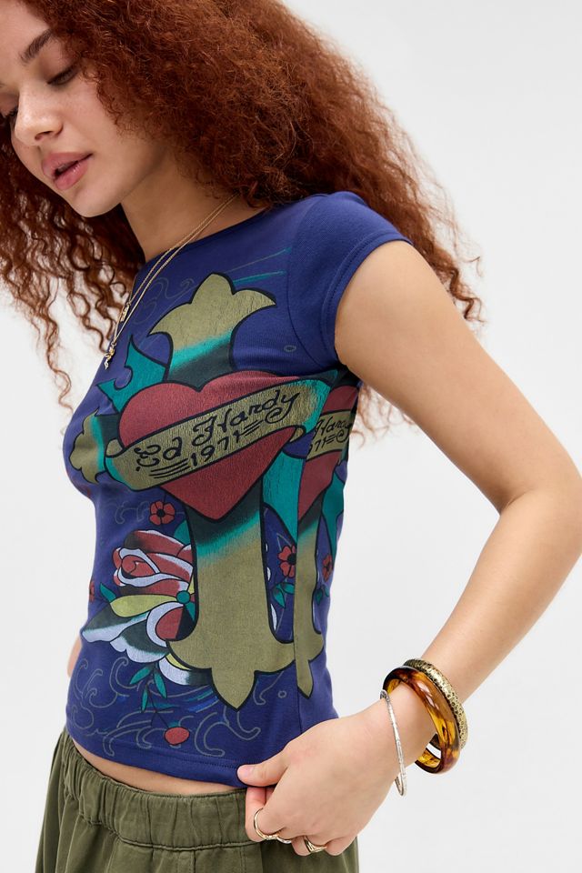 T-shirt Ed Hardy UO Exclusive Cross Slash Neck #1