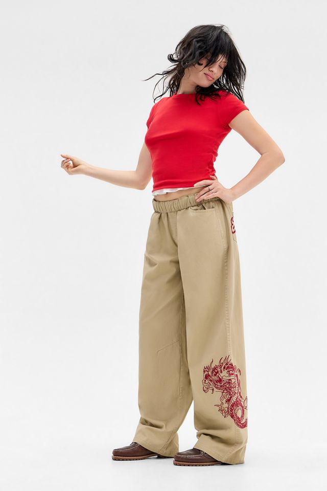 Pantalon large brodé Ed Hardy Exclusivité UO #1