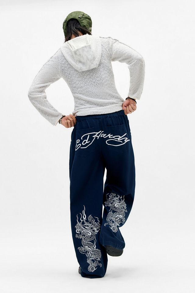 Pantaloni a gamba larga ricamati Ed Hardy Esclusiva UO #4