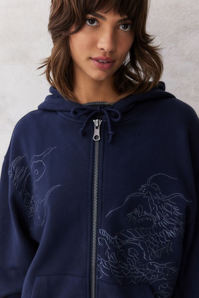 Ed Hardy - Sweat à capuche zippé et brodé bleu marine, exclusivité UO #2
