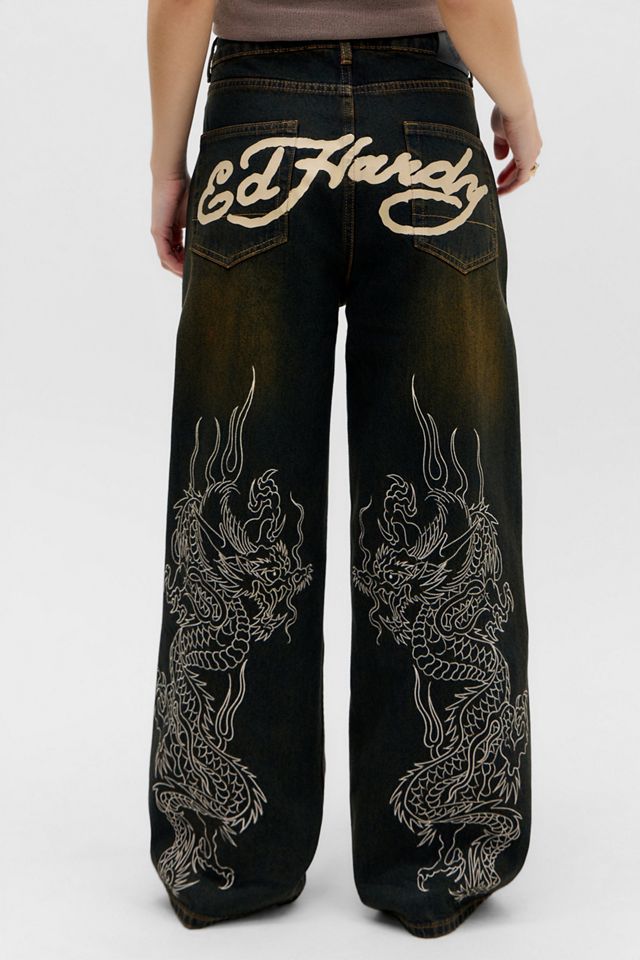 Jeans Ed Hardy UO Exclusivo con Bordado de Dragón | Urban Outfitters ES