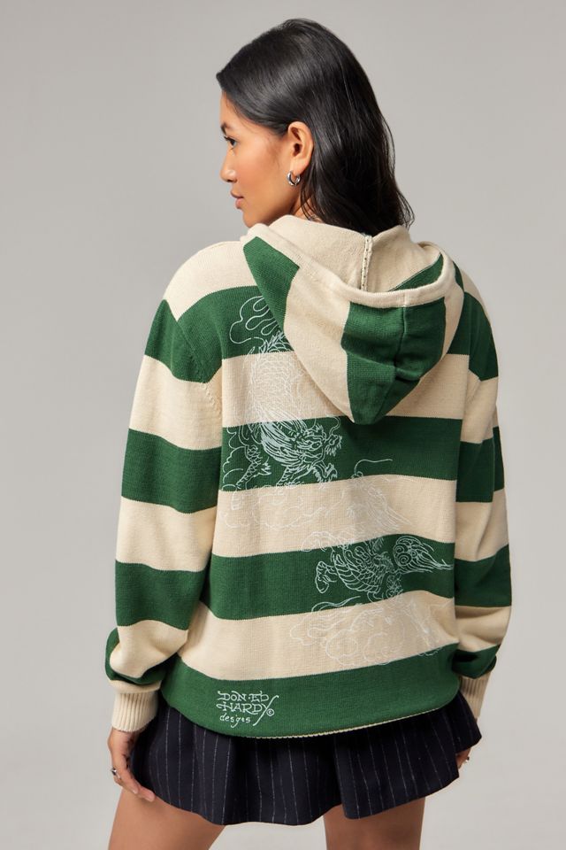 Ed Hardy UO Exclusive Stripe Knit Hoodie #1