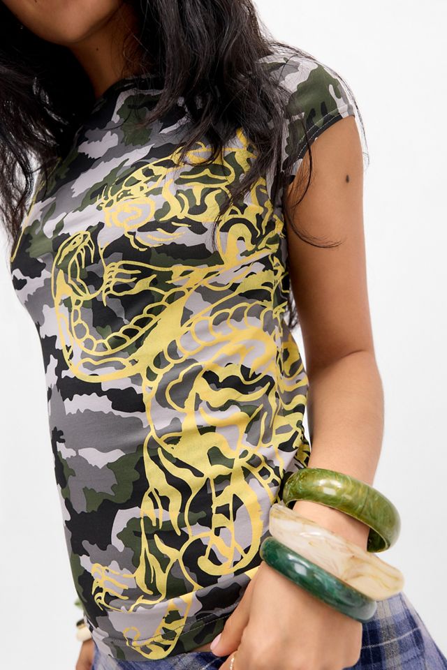 Ed Hardy UO Exclusive Grey Camo Serpent T-Shirt #2