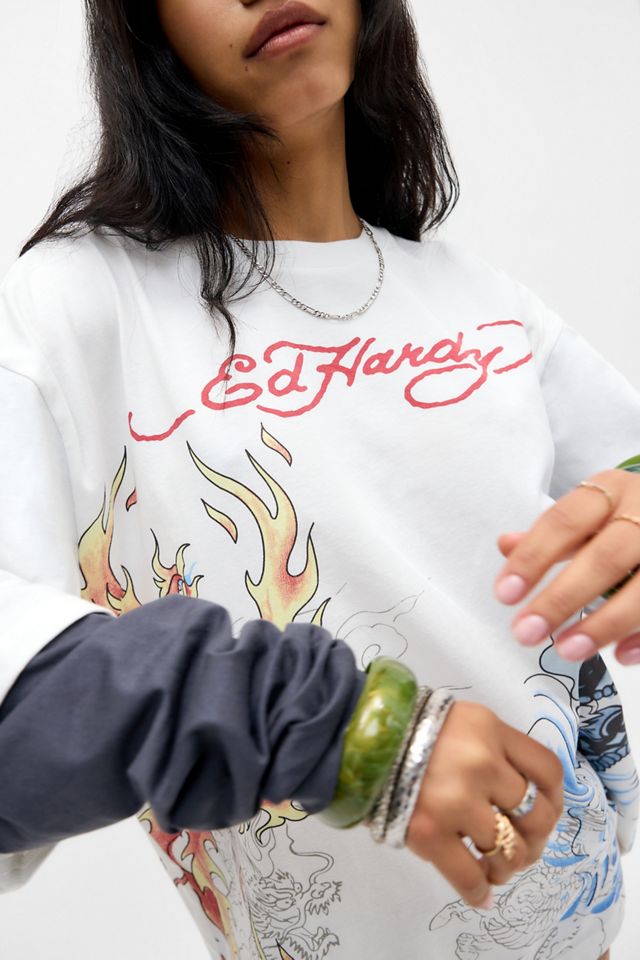 Ed Hardy UO Exclusive Double Layer Dragon T-Shirt #1