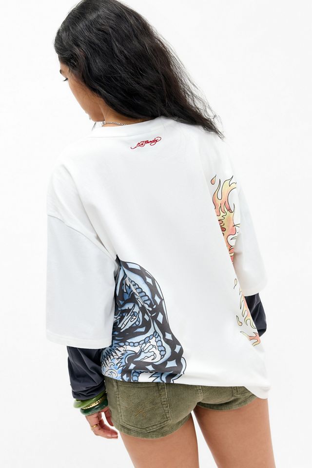 Ed Hardy UO Exclusive Double Layer Dragon T-Shirt #3