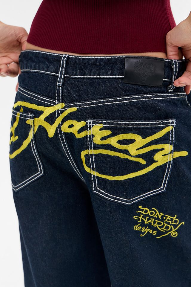 Jeans Bordados Índigo Ed Hardy Exclusivos de UO #1