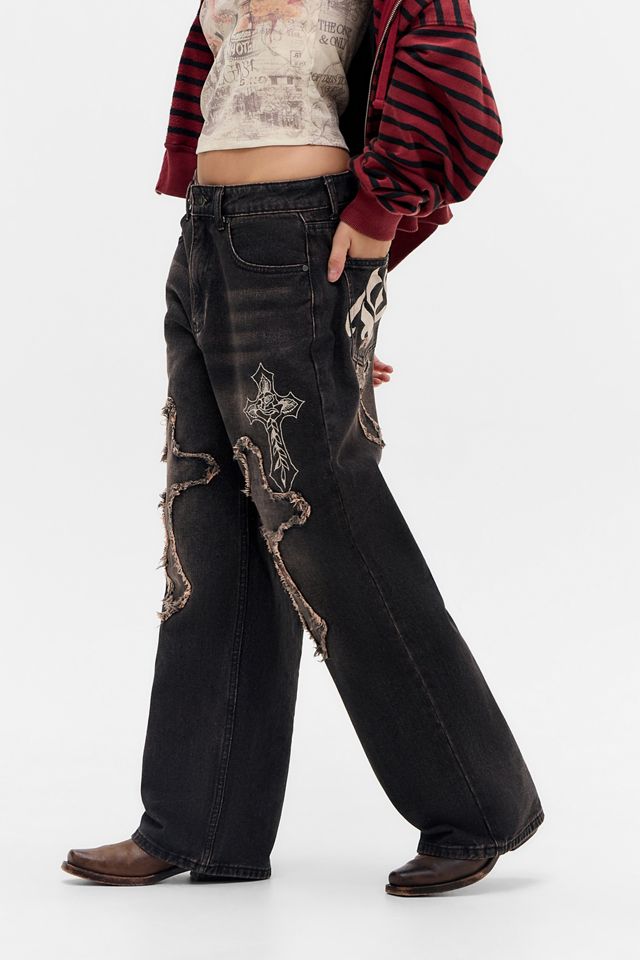 Ed hardy UO Exclusive Embroidered Cross Jeans #2