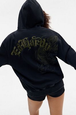 Sudadera con Capucha Bordada y Lavada Ed Hardy Exclusiva de UO