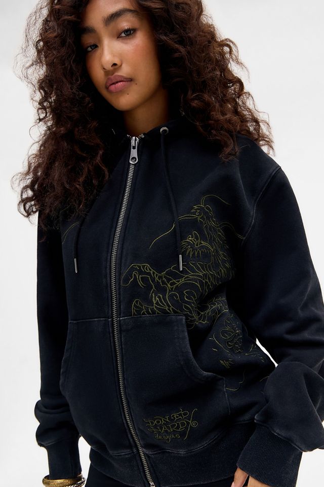 Sudadera con Capucha Bordada y Lavada Ed Hardy Exclusiva de UO #3