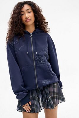 Ed Hardy UO Exclusive Washed Embroidered Hoodie