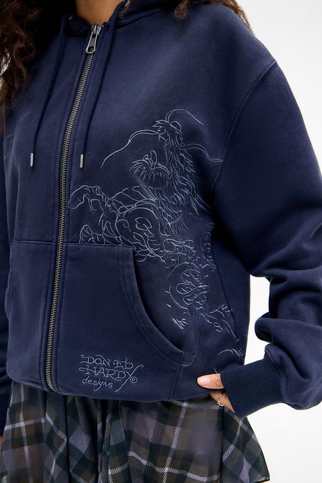 Felpa con cappuccio lavato ricamato Ed Hardy Esclusiva UO #3
