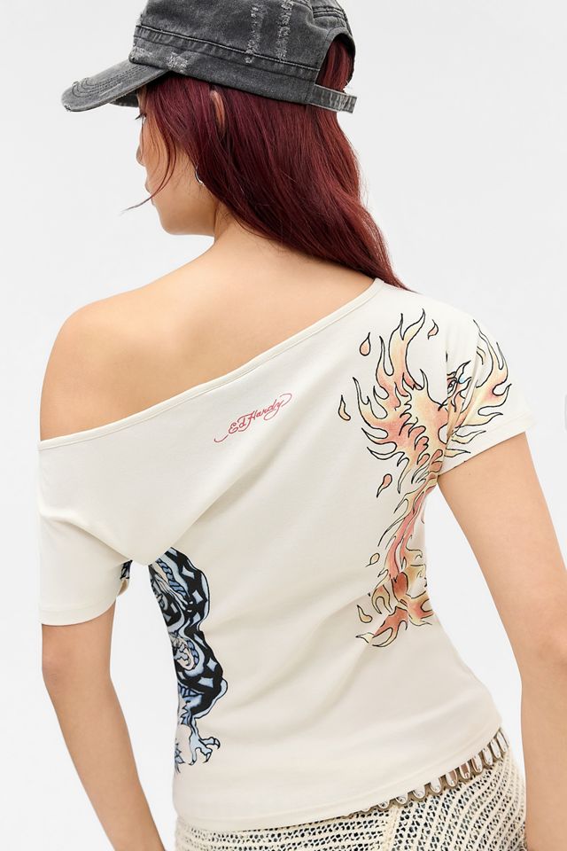 T-Shirt a Spalle Scoperte con Drago Ed Hardy Esclusiva UO #3