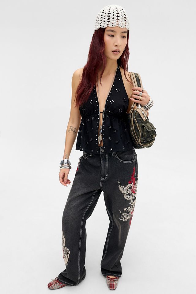 Jeans Ed Hardy UO Exclusive Black Dragon #1