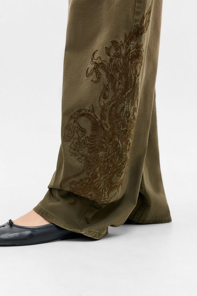 Jeans cocon kaki à broderie dragon Ed Hardy exclusivité UO #3