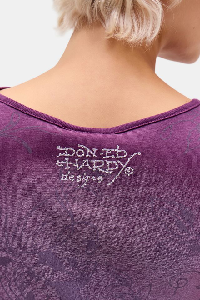 T-shirt à col échancré Ed Hardy UO Exclusive Butterflies #2
