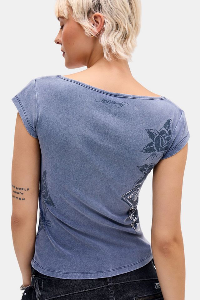 Ed Hardy UO Exclusive T-shirt bébé col en V Cross #3