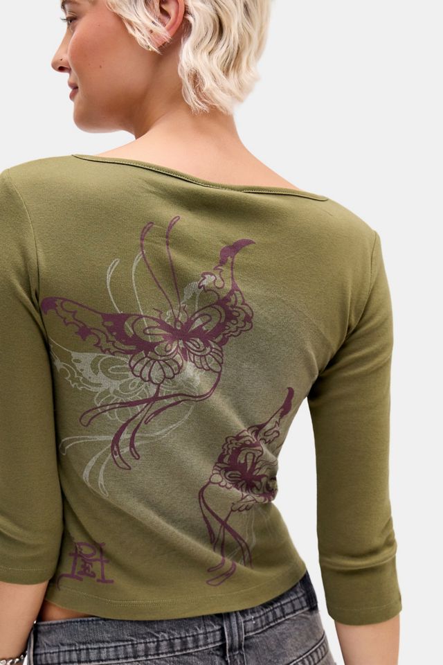 T-shirt à manches 3/4 Cross Ed Hardy exclusivité UO #2