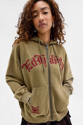 Sudadera con Capucha Ed Hardy UO Exclusiva Gótica con Cremallera