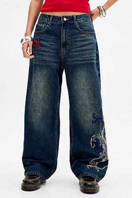 Ed Hardy UO Exclusive Dragon Low Rise Jeans