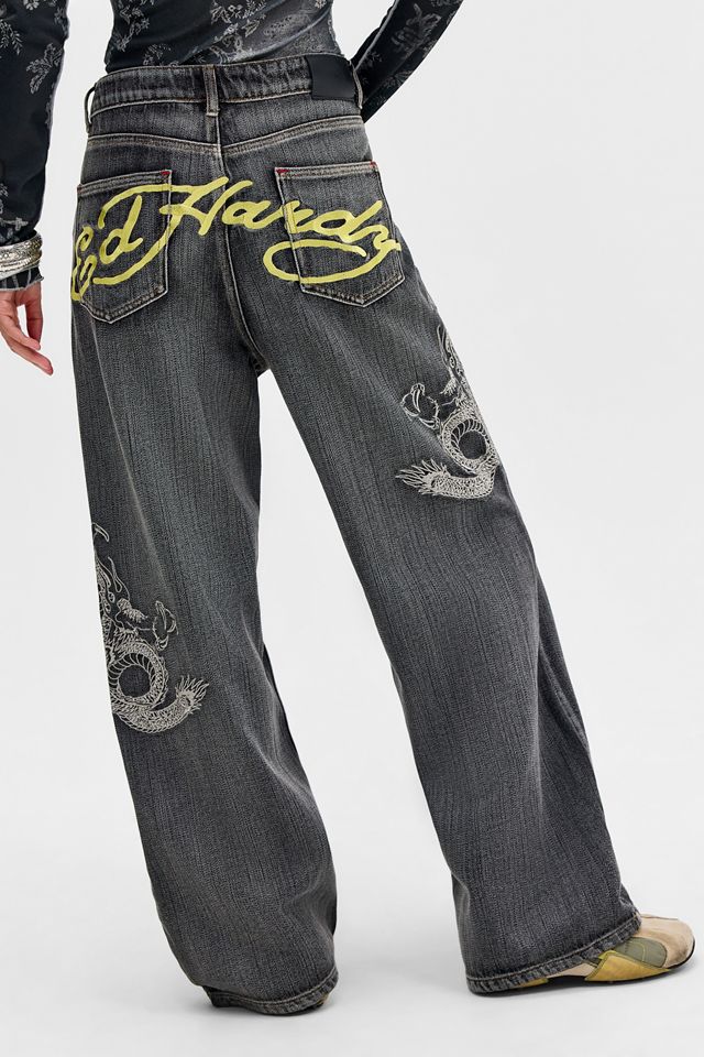 Jean gris délavé dragon Ed Hardy exclusivité UO #1
