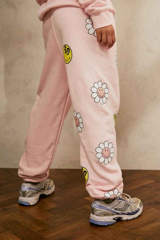 Pink smiley face discount joggers