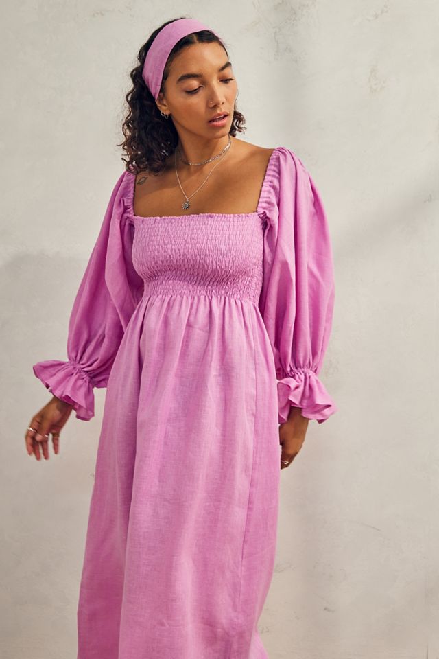 Sleeper Atlanta Pink Linen Dress #1