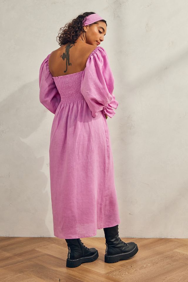 Sleeper Atlanta Pink Linen Dress #3