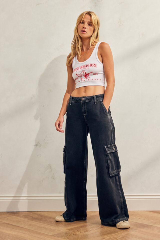 True Religion - Débardeur court à logo rouge et blanc, exclusivité UO #1