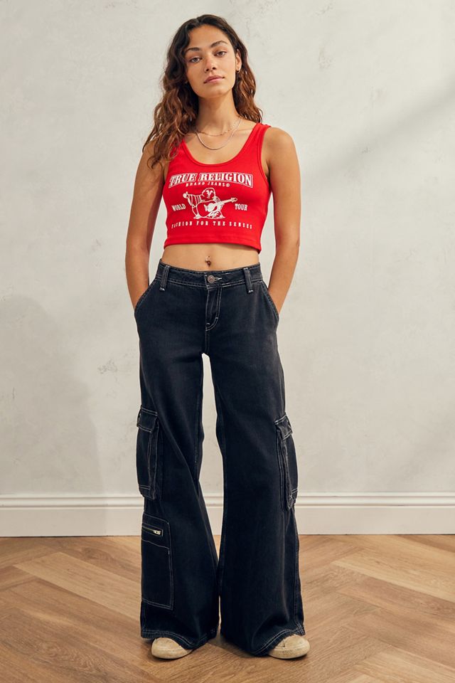 True Religion - Débardeur court à logo rouge, exclusivité UO #1