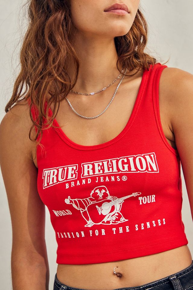 True Religion - Débardeur court à logo rouge, exclusivité UO #2